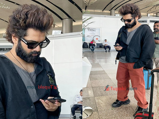 Ram Pothineni Papped At Hyderabad Airport